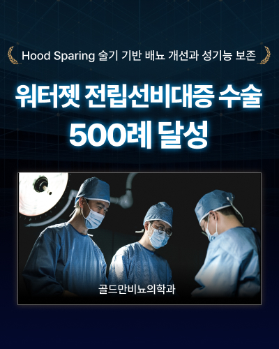 Hood Sparing 워터젯전립선비대증 수술 500례, 골드만비뇨의학과