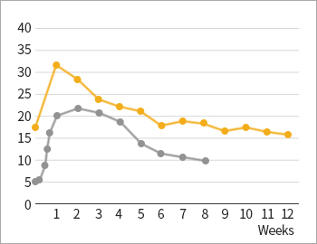 주사 빈도는 10~14주