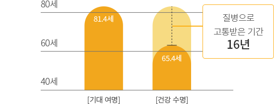 기대 여명 vs 건강 수명 비교