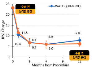 전립선 증상 점수의 개선 차트